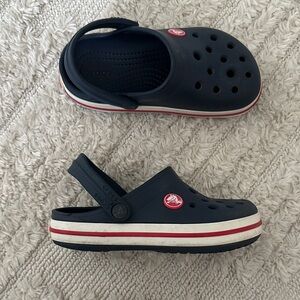 CROCS Kids Navy and Red Clogs